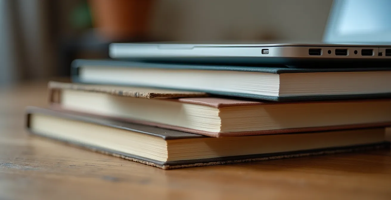 Praktische DIY-oplossing voor laptop op ooghoogte met externe accessoires