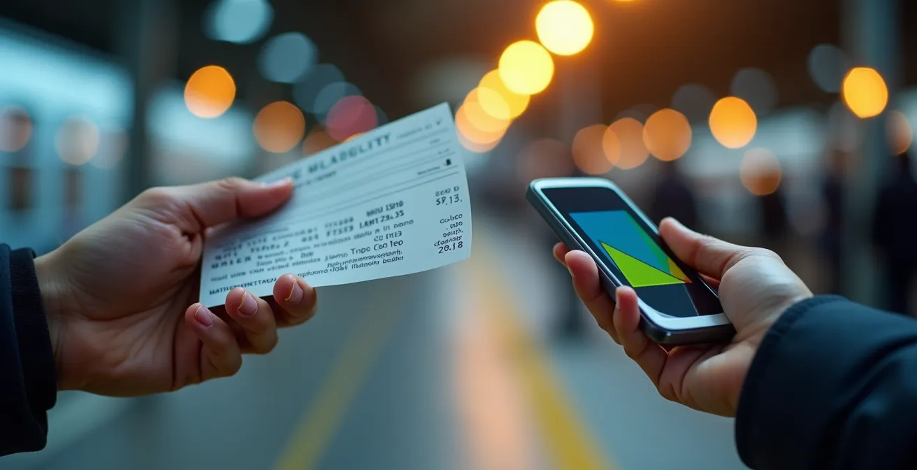 Smartphone toont verschillende mobiliteitsopties bij treinvertraging