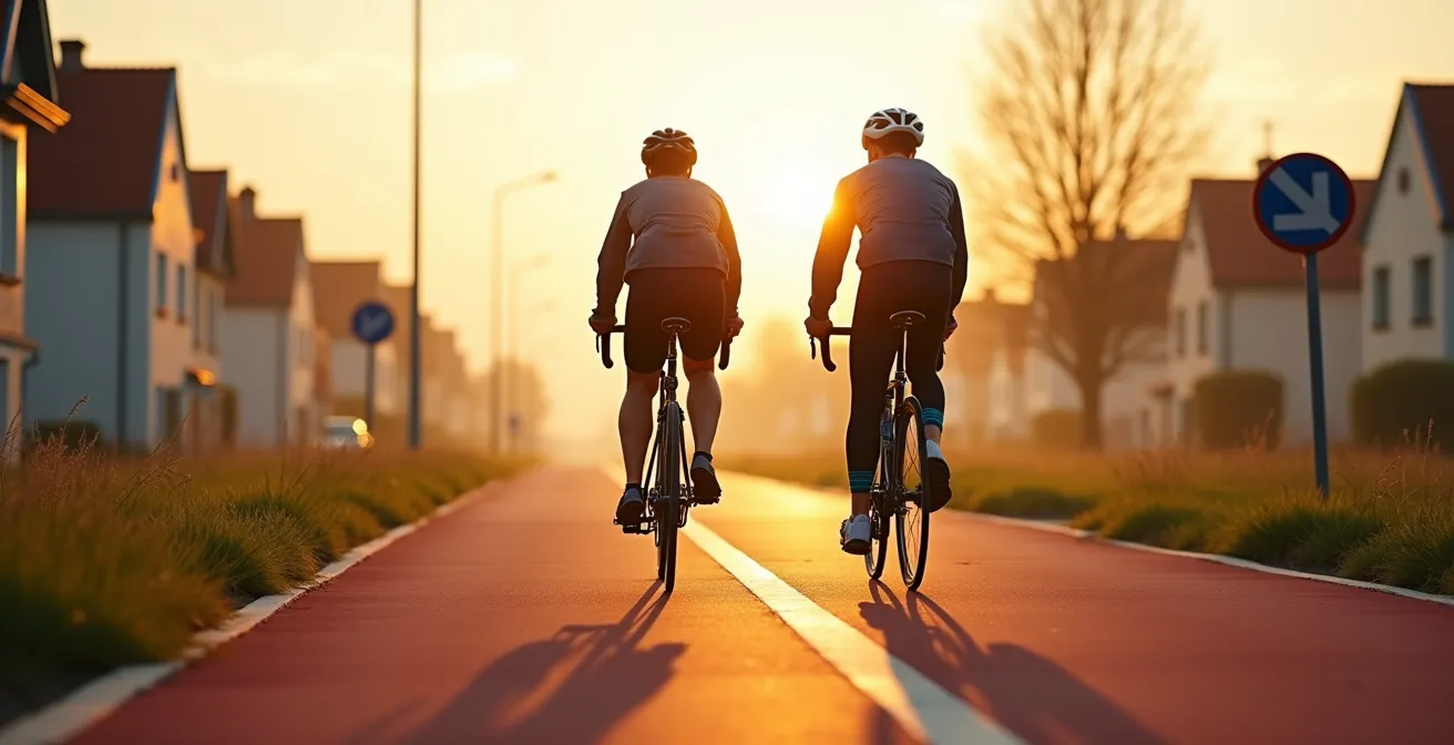 Speed pedelec en e-bike naast elkaar op Belgisch fietspad