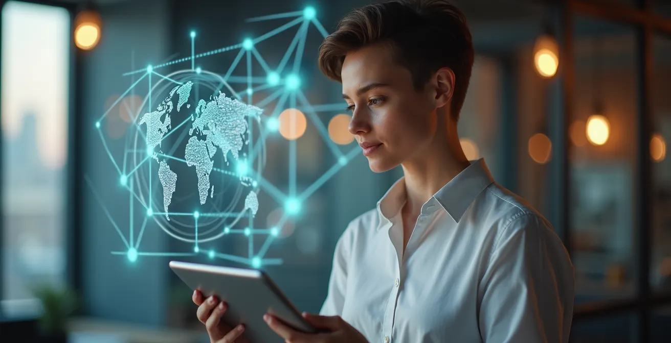 Metaforische weergave van brede tech-diversificatie via ETF's