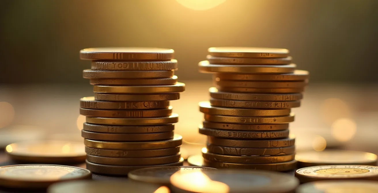 Visuele vergelijking van kostenimpact tussen goedkope ETF en duur actief fonds