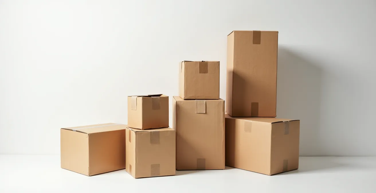 Verschillende formaten verzendozen voor e-commerce